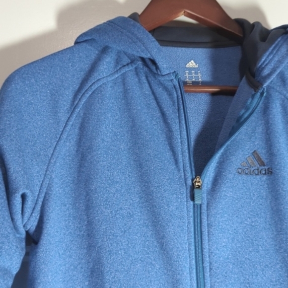 Adidas Climawarm Blue Brushed Hoodie - Picture 10 of 10